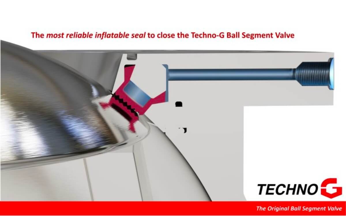 The most reliable inflatable seal to close the Techno-G Ball Segment Valve